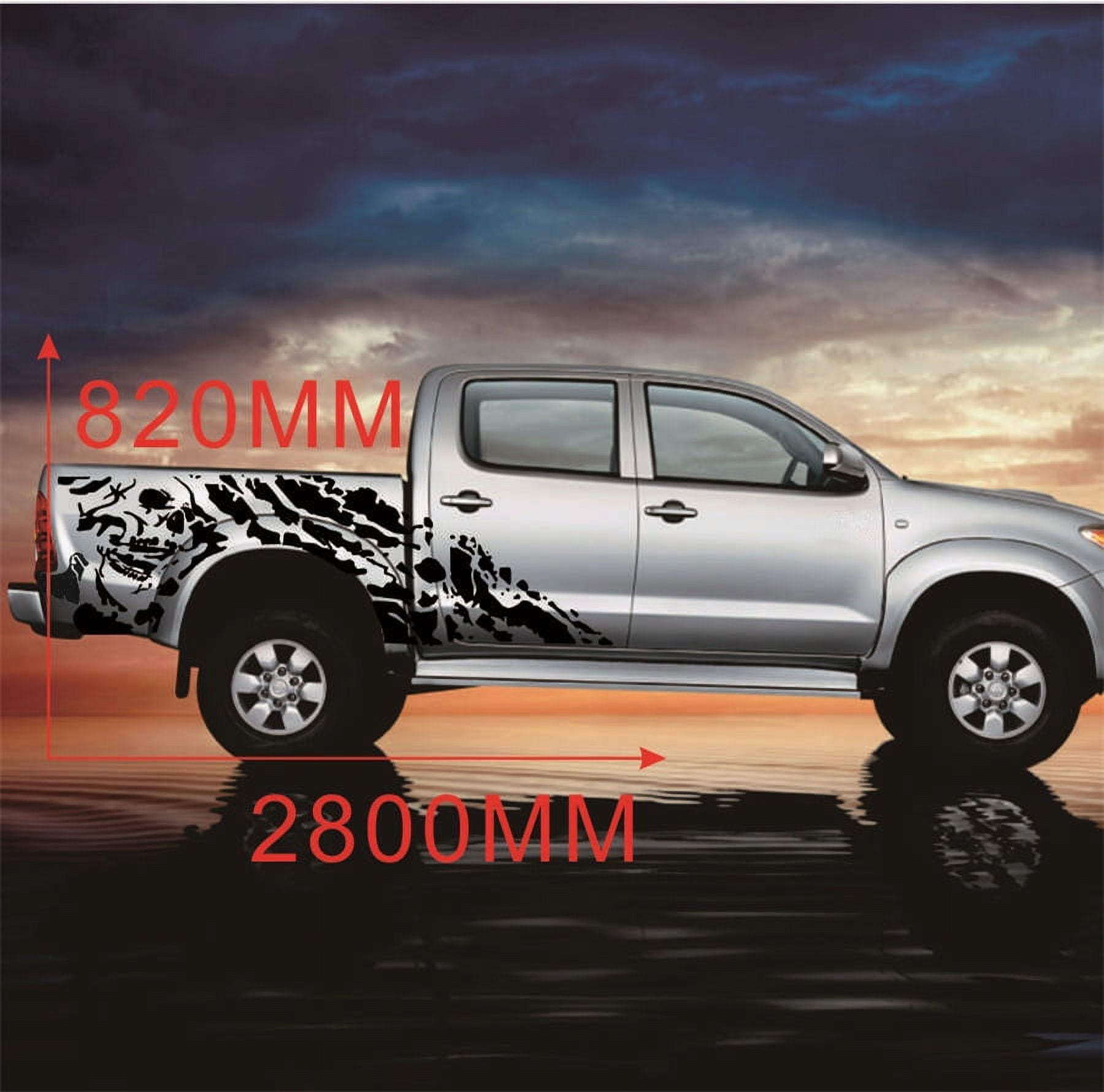 Zyutaosan 2X Skull Decal Vinyl Sticker For Pickup Dodge 4X4 Off Road ...