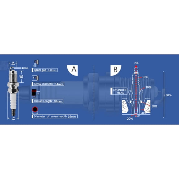 Zyutaosan 4Pcs Izfr6K11 6994 Izfr6K-11 Iridium Spark Plug For Honda Accord Cr-V Acura Rsx Tsx