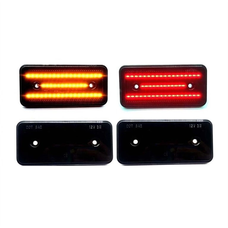 4PCS Smoked Lens Front Rear LED Side Marker Lights For 10-15 Chevy Camaro B