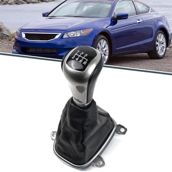 Zyutaosan 6 Speed Gear Stick Shift Knob With Boot For Honda Accord Sedan Coupe 2008-2011