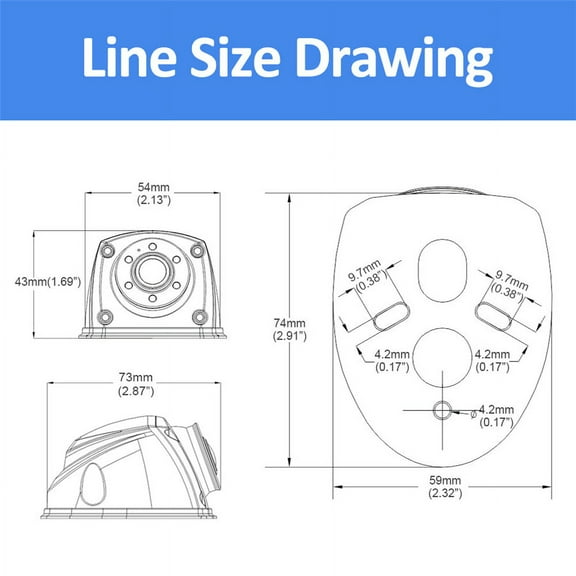 Zyutaosan Ahd Side Mounted Side View Camera Without Parking Line, (The Reversing Ruler Line Shown Comes With The Ahd Monitor)