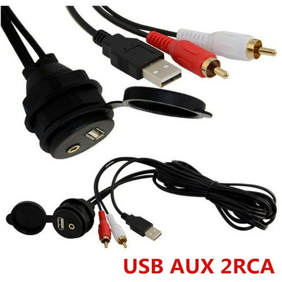 Zyutaosan Aux Usb 2 Rca Extension Male To Female Cable Dash Flush Mount Usb Port 3.5Mm For Car Boat