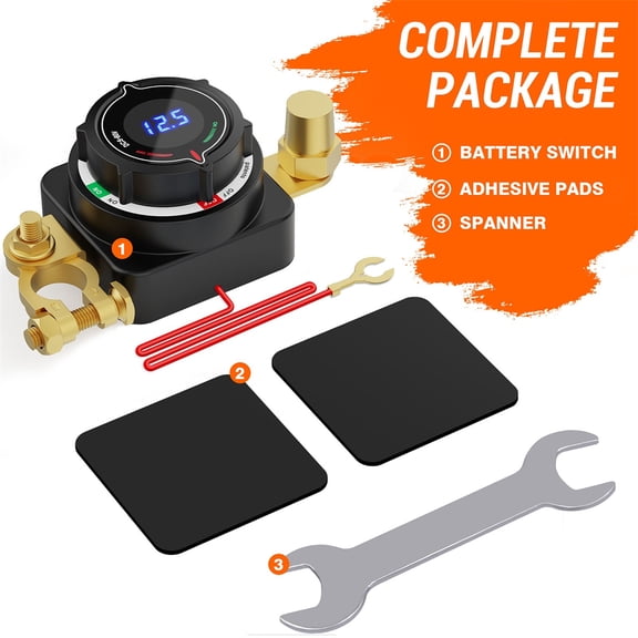 Zyutaosan Battery Disconnect Switch with Voltmeter, DC 5-80V On Off Kill Switch RV Marine