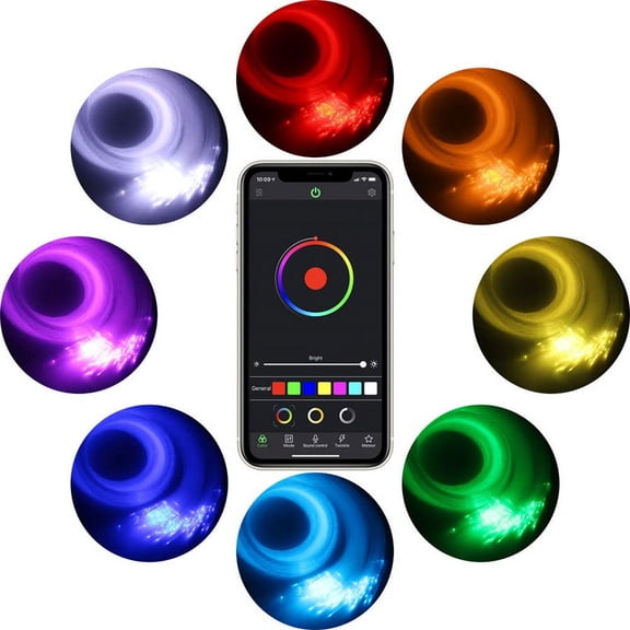 Zyutaosan Car Roof Star Lights Dc12V 6W Rgb Led Plastic Fiber Optic Light Rf Remote Control Bluetooth Control 200Pcs Fiber Optic