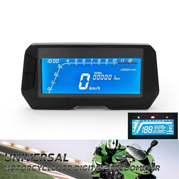 Zyutaosan Dc 12V Motorcycle Lcd Digital Speedometer Odometer Rpm Speed Fuel Gauge Kph Mph