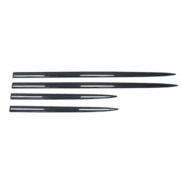 Zyutaosan Glossy Carbon Fiber Color Side Skirt Door Side Line Sill Garnish Body Molding Trim Cover 4Pcs For Universal