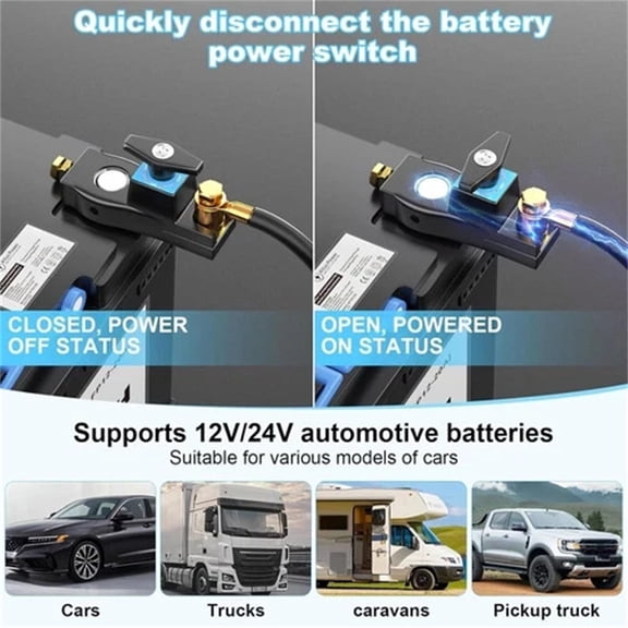 Zyutaosan Heavy Duty Battery Disconnect Switch Power Cut Kill Switch for Car RV Boat 12V