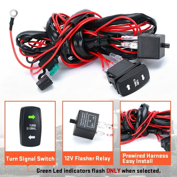Zyutaosan Led Turn Signal Light & Switch Relay Prewired Harness Kit For Utv/Atv