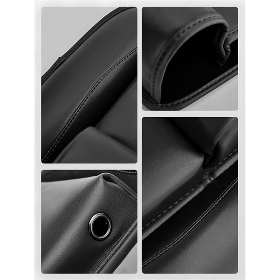 Zyutaosan Left Multifunction Seat Gap Storage Bag For Car Seat Gap Filler With Phone Cup Holder Pu Leather Car Interior Crevice Organizers Box