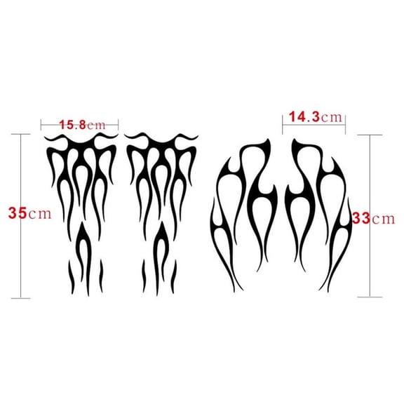 Zyutaosan Motorcycle Flame Sticker For Gas Tank & Fender Decals Vinyl White