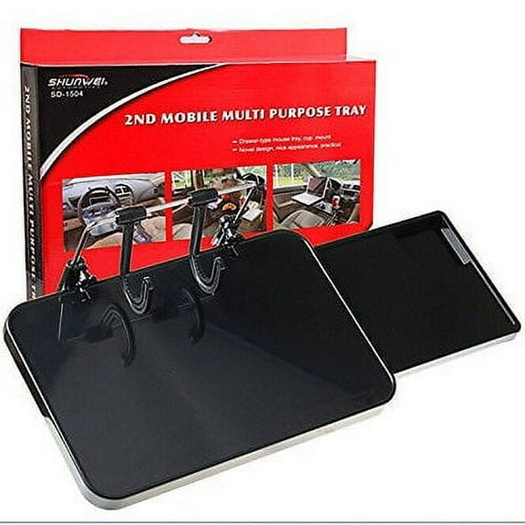 Zyutaosan Multifunctional Foldable Car Steering Wheel Back Seat Tray Table Desk Mount With Drawer For Tablet Pc Laptops Books Mobile Phones Dinner Food Drink Universal