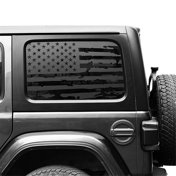 Zyutaosan Rear Window Usa Flag Decals Stickers Black L/R For Jeep Wrangler Jl 2018-2021