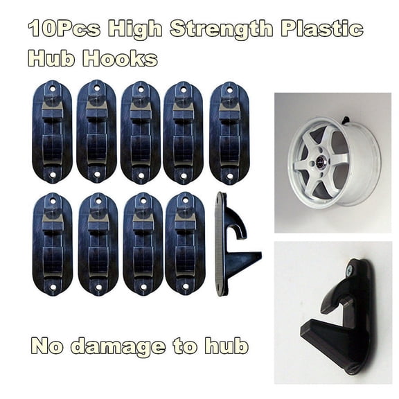 Zyutaosan Universal 10Pcs Plastic Tire Wheel Rim Hub Hook Wheel Shop Display Stand Rack Wall Mounted Hanging Hook