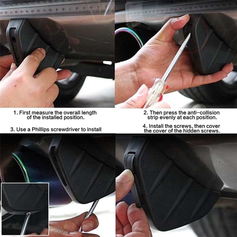 Pivotpoint Diffuser Zyutaosan Universal 4Pcs Pvc Rear Bumper Diffuser Molding Point Garnish ...