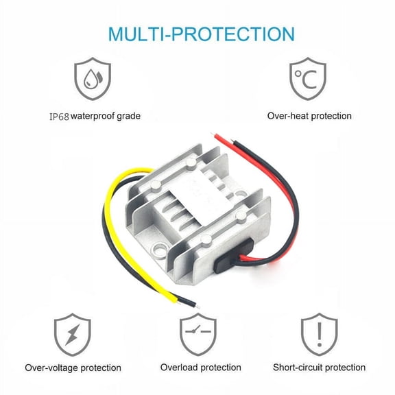 Zyutaosan Universal (5-32V) To 12V 3A Dc Power Voltage Regulator Stabilizer Converter 12 Volt Power Supply For Car Radio Speaker