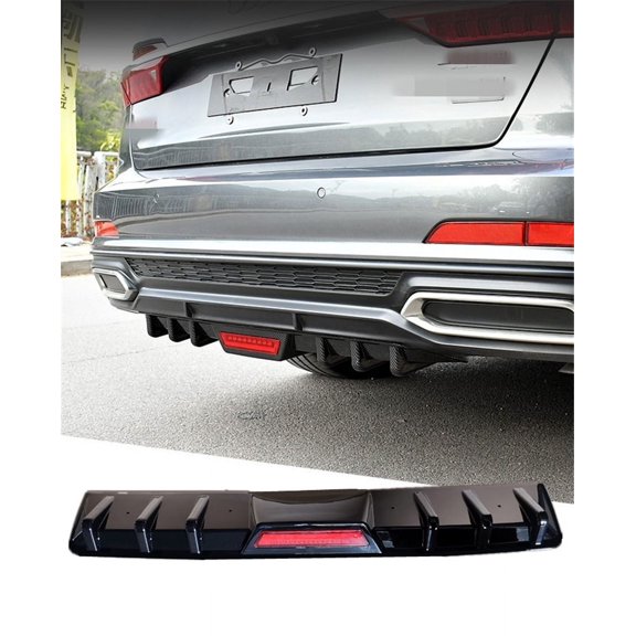 Zyutaosan Universal Car Rear Bumper Diffuser Lip Spoiler Canard Glossy Black Car-Styling