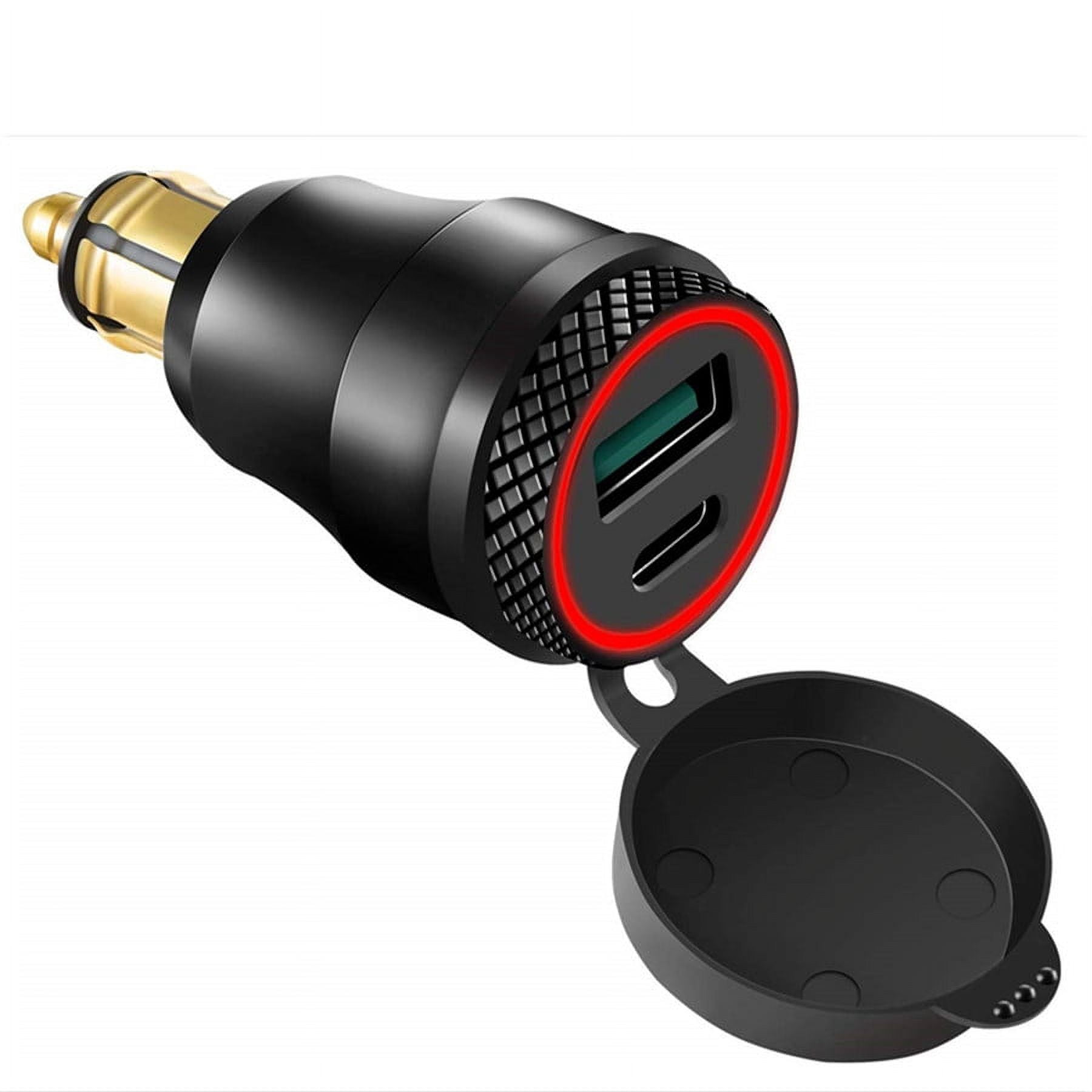 Waterproof 12V Dual USB Charger For Motorcycles - Fits B-W Bikes, Easy DIN Plug Installation
