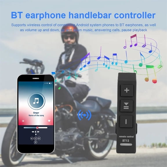 Zyutaosan Wireless Bluetooth Motorcycle Steering Wheel Media Remote Control Waterproof