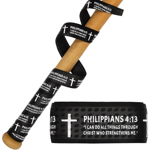 ZywShop Baseball Bat Grip Tapes, Faith Cross Bat Grip Tape, 1.5mm Precut and Full Adhesive Baseball Wrist Tape, Scripture Designs Non-Slip Religious Baseball Grip Tapes for Sports