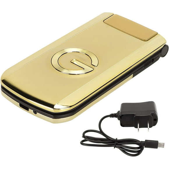 Zyyini G9000 Unlocked Flip Phone, 2.4inch Big Buttons Big Fonts Flip Mobile Phone for Seniors, Dual SIM, Volume Speaker, with LED Flashlight, 4800mAh Battery, Gold