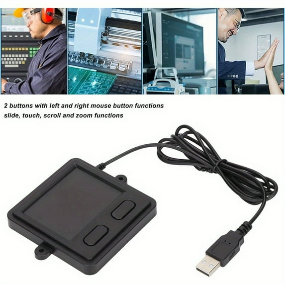 Zyyini USB Wired Touchpad, USB Wired Embedded Touch Pad with 2 Buttons, Wired Embedded Mountable Touchpad, General Purpose Commercial Use, Industrial Use Compatible with Desktop, Laptop