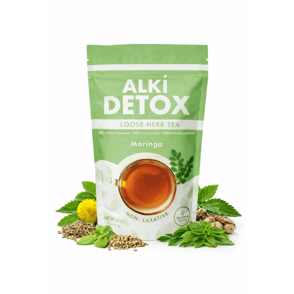 Zyzven Naturals Alki Detox with Moringa  80g Loose Leaf Herbal Tea | Botanical Detox Blend with Moringa, Dandelion Root, Nettle, Burdock, Ginger & Turmeric | Natural Daily Wellness Tea