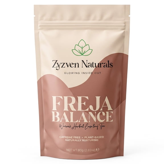 Zyzven Naturals Freja Balance Women's Herbal Tea, Hormone Balance Support, Botanical Blend with Raspberry Leaf, Caffeine-Free, 1-Pack, 80g