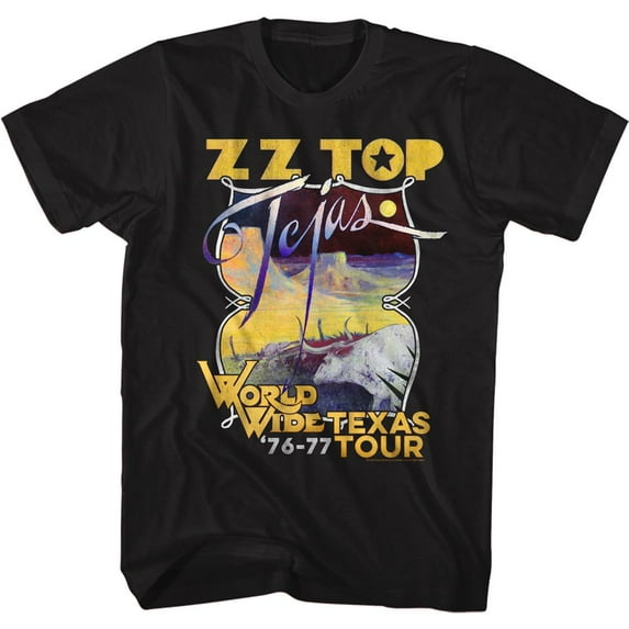 ZZ Top Tejas Tour Black Adult T-Shirt 3Xlt