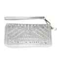 thumbnail image 1 of ZzFab Gem Wallet Matching Rhinestone Wallet for Sparkle Purse Silver with Wristlet Strap, 1 of 4
