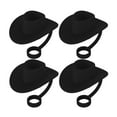 thumbnail image 1 of Zzbeans 10mm Silicone Straw Toppers, Funny Cowboy Hat Cup Accessories for 30 40 oz Tumblers, Reusable Straw Covers for Cups Drinkware Gifts 4 Pcs Multicolor, Black, 1 of 6