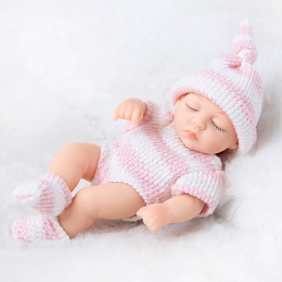 Zzbeans 18cm Reborn Doll, Realistic Vinyl Lifelike Baby Doll, Soft Rubber Toy Gift for Photography Props Art Collection