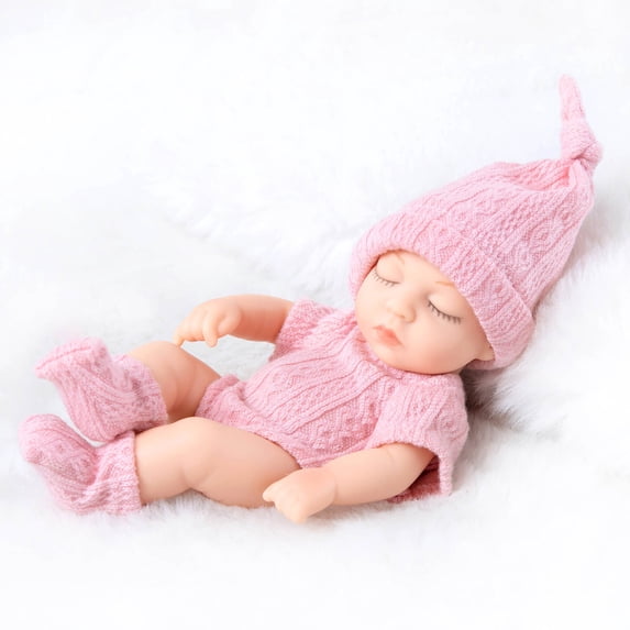 Zzbeans 18cm Reborn Doll, Realistic Vinyl Lifelike Baby Doll, Soft Rubber Toy Gift for Photography Props Art Collection