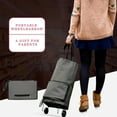 thumbnail image 1 of Zzbeans 2 in Foldable Shopping Cart, Folding Trolley with Hideaway Wheels and Zipper, Portable Grocery Cart for Market Travel Laundry Storage, Gray, 1 of 7