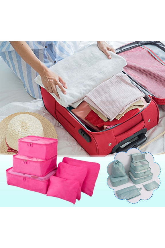 6-Piece Travel Bag Set, Multifunctional Packing Organizer Storage Bags, Lightweight Durable Organizing Pouches for Suitcase Luggage Vacation Trip
