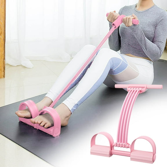 Zzbeans 8-Strand Foot Pedal Resistance Trainer, Adjustable Elastic Rope Foot Resistance Bands for Women, Multifunctional 3-in- Back Shoulder Chest Workout Equipment for Home Gym Fitness