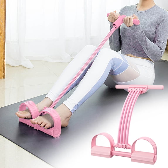 Zzbeans 8-Strand Foot Pedal Resistance Trainer, Adjustable Elastic Rope Foot Resistance Bands for Women, Multifunctional 3-in- Back Shoulder Chest Workout Equipment for Home Gym Fitness