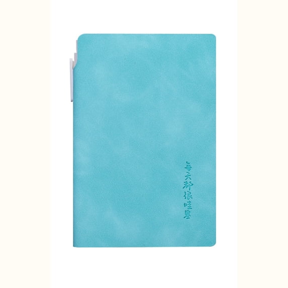 Zzbeans A7 Leather Notebook with Pen, Sheepskin Leather Notepad for Students, Portable Pocket Notebook for Business Meeting Journal Planner
