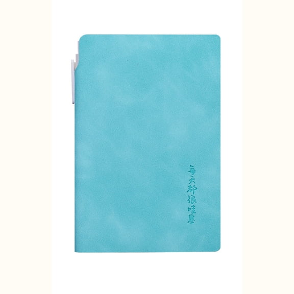 Zzbeans A7 Leather Notebook with Pen, Sheepskin Leather Notepad for Students, Portable Pocket Notebook for Business Meeting Journal Planner