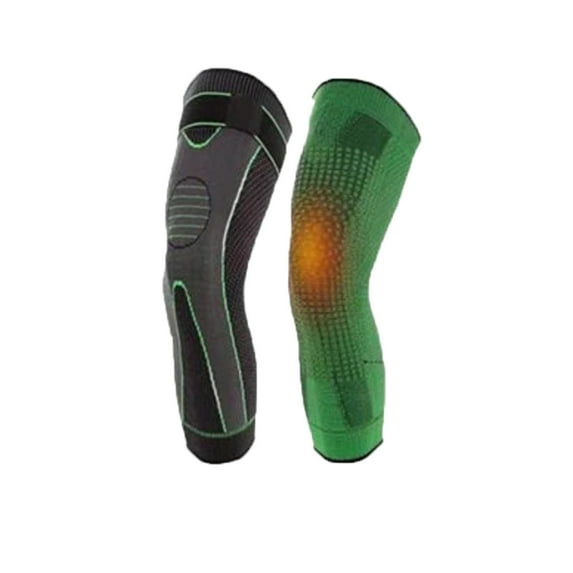 Zzbeans Acupressure Heating Knee Sleeve, Long L-Size Knee Support Brace with Compression, Multi-Functional Heating Knee Pads for Pain Relief, Recovery, Workouts, Sports & Arthritis