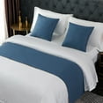 thumbnail image 1 of Zzbeans Bed Runner, 19.8x94.4 Inch Modern Bed Scarf Cover, Fine Fiber Soft Decorative Runner for Comforter and Table, Machine Washable, Blue, 1 of 6