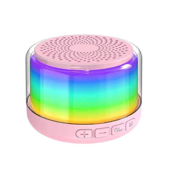 Zzbeans Bluetooth Speaker, Wireless Portable Speaker with Colorful Lights, Immersive Sound & IPX6 Waterproof, Mini Bluetooth Speaker for Outdoor Party Pool Camping Hiking Travel Home Use, Pink