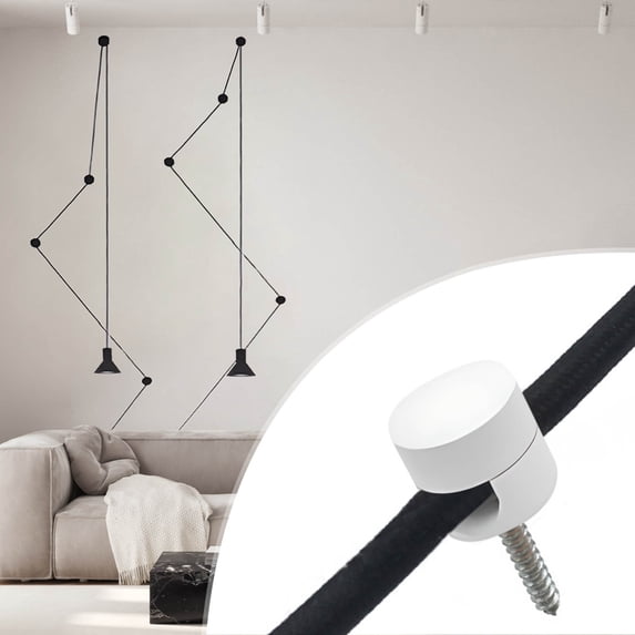 Zzbeans Cable Anchors for Desk, Premium Aluminum Cord Organizer Clips, Strong Adhesive Cable Management for Home Office Desk Phone Laptop Charger, White