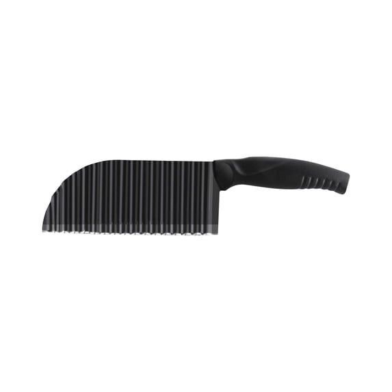 Zzbeans Crinkle Cutter, Stainless Steel Wavy Knife for Potatoes Veggies, French Fry Chopper Tool, Multipurpose Kitchen Cutter for Cucumbers Fruits and Fancy Food Prep, Black