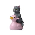 thumbnail image 1 of Zzbeans Cute Sitting Cat Duck Doll Decor, Garden Ornament Figurine for Flower Pots Aquariums, Miniature Fairy Tale Animal Statue Home Decor Gardening Landscape, Gray, 1 of 1
