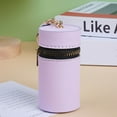 thumbnail image 1 of Zzbeans Cylindrical Coin Purse, Portable Zipper Keychain Pouch for Change Lipstick Earphones, Solid Color Mini Wallet Organizer for Keys Cash Pocket Handbag, Purple, 1 of 5