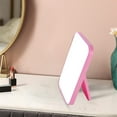thumbnail image 1 of Zzbeans Desktop Makeup Mirror, Portable Small Mirror with Foldable Stand, Princess Vanity Mirror for Dressing Table, Travel Compact Mirror for Women Girls Bedroom Dorm, Pink, 1 of 7