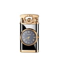 thumbnail image 1 of Zzbeans Dial Rocker Arm Inflatable Lighter, Windproof Butane Lighter with Adjustable Flame, Exquisite Crystal Watch Design Multi-Functional Clock Lighter for Cigars Gifts Men, Black, 1 of 1