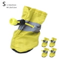 thumbnail image 1 of Zzbeans Dog Booties Paw Protector, Waterproof Non Slip Dog Shoes for Small Dogs, Reflective Straps Adjustable Puppy Boots for Winter Summer Walking, Yellow, 1 of 7