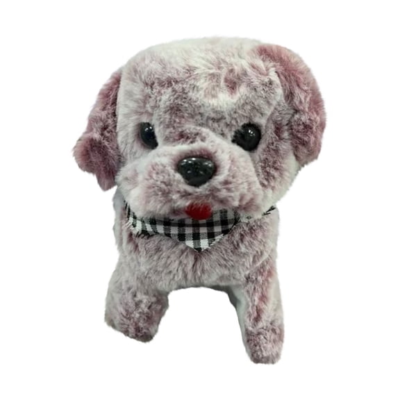 Zzbeans Electronic Walking Plush Dog Toy, Interactive Simulation Puppy with Sound and Light, Cute Adorable Pet Companion for KidsChildren Gifts Home Outdoor Play, Purple