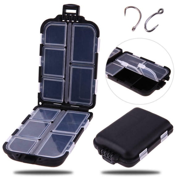 Zzbeans Fishing Hook Box, Multipurpose Plastic Storage Box With 10 Intervals, Hermetically Sealed Compartments for Hooks Lures Baits, Portable Tackle Organizer for Anglers Fishing Gear Accessories,